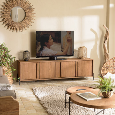 Krystyl Unfinished TV Stand for TVs up to 48" with Fireplace Included