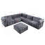 Canapé modulaire à la mode de 120 po avec cadre en fer et chenille gris foncé, idéal pour le salon-1104390324