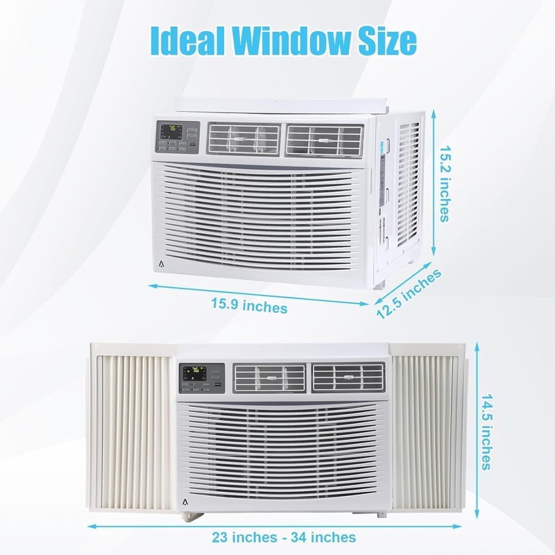 Climatiseur à télécommande 12 000 BTU, climatiseur à télécommande, refroidit 550 pieds carrés Pi, 3 vitesses, silencieux, facile à installer