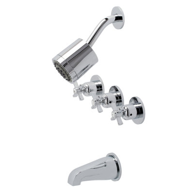 Kingston Brass Millennium Triple-Handle Tub and Shower Faucet