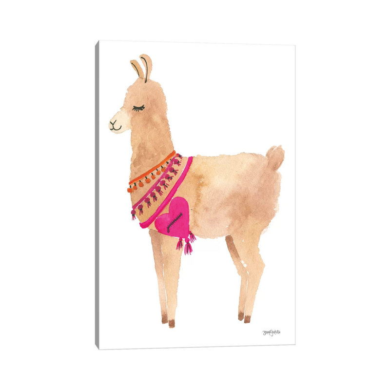 La La Llama IV by Jenaya Jackson - Wrapped Canvas Print, 30.48 cm H x 45.72 cm W
