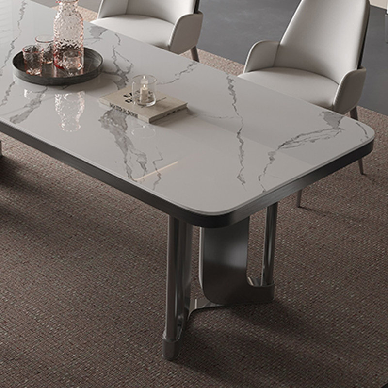 Ensembles de table luxueux de style italien, Blanc / gris, H 29,53 po x L 55,12 po x l 31,5 po