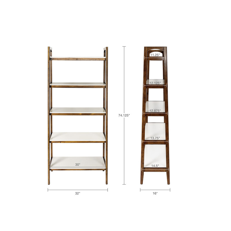 Tablette / bibliothèque, Off White/Pecan