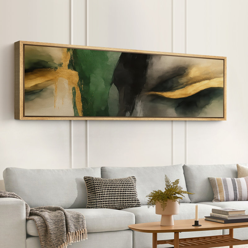 Grande impression sur toile encadrée - reproduction abstraite neutre pour décoration murale minimaliste moderne, Naturel
