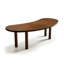 Table de salle à manger en bois massif brun à 4 pieds irréguliers-1144030006