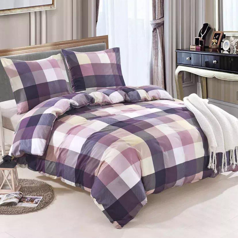 Adalia Plaid Duvet Cover Set with Pillowcases, 155 x 200cm Duvet Cover + 1 Pillowcase (80 x 80)
