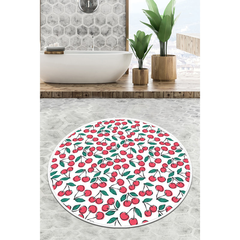 Tapis de bain antibactérien, 100% polyester, 55,1 po de diamètre | Hauteur des poils de 10 mm, antidérapant sous le dessous | Lavable à la machine, 700 g / m² | Idéal pour la sécurité et le confort de la salle de bain, facile à nettoyer, conception élégante