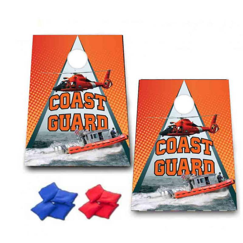 VictoryStore.com Solid Wood Cornhole Set, Coast Guard