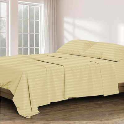 Ensemble de draps 100% coton grand format égyptien à densité de tissage 1000 fils pour draps de luxe ultra doux pour matelas jusqu'à une poche profonde de 18 pouces, taille grand - uni ivoire