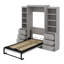 Lit escamotable double avec tablettes et tiroirs