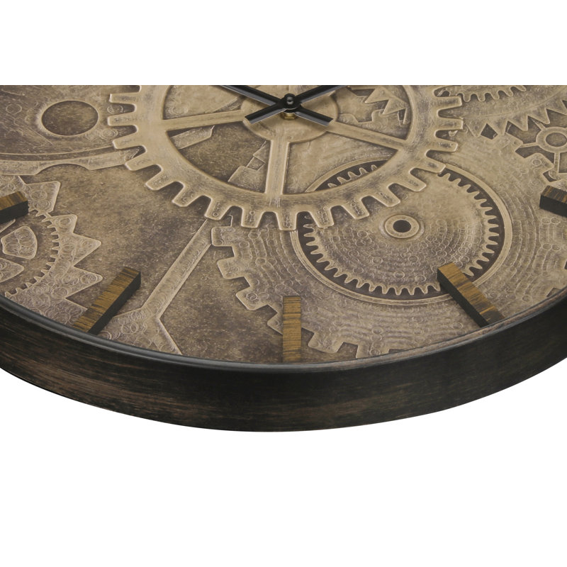 Clocks, 20" Round, Wall Clock, Brown, Transitional