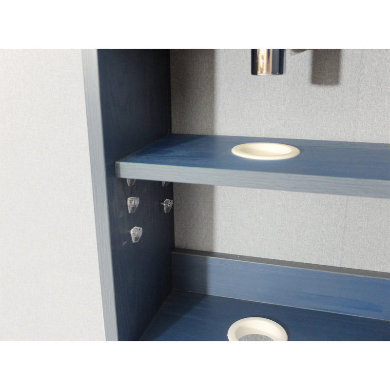 Mikaelah 17'' Single Bathroom Vanity with Ceramic Top, Blue