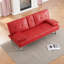 Canapé-lit pliant double en cuir rouge 67 po avec table basse 67 pouces