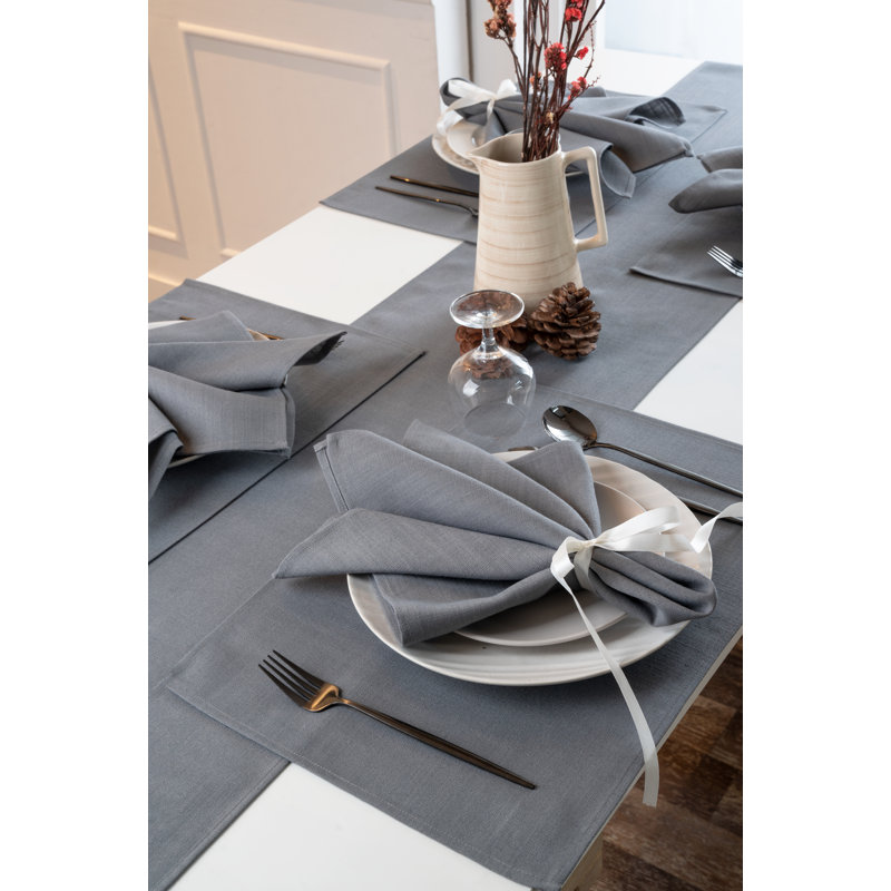 Chemin de table D'Moksha Homes, Gris anthracite, 108 po x 13 po
