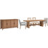 Trestle Dining Table With 2 White Side Chairs 2 Arm Chairs And Buffet