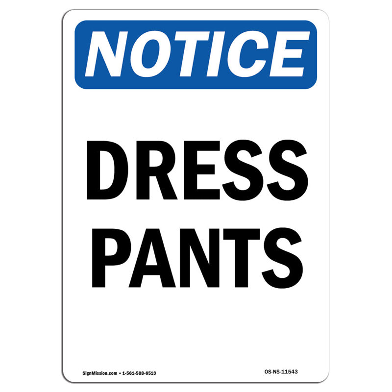 Avis - Pants, H 18 po x l 24 po x P 0,1 po