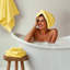 Lot de 1 serviette de bain 100 % coton, 800 g/m², jaune doux, pour la maison