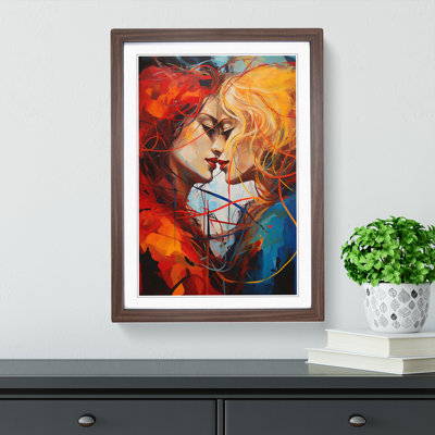 Two Women in Love Contemporary 1 Piece Single Picture Frame Wall Art