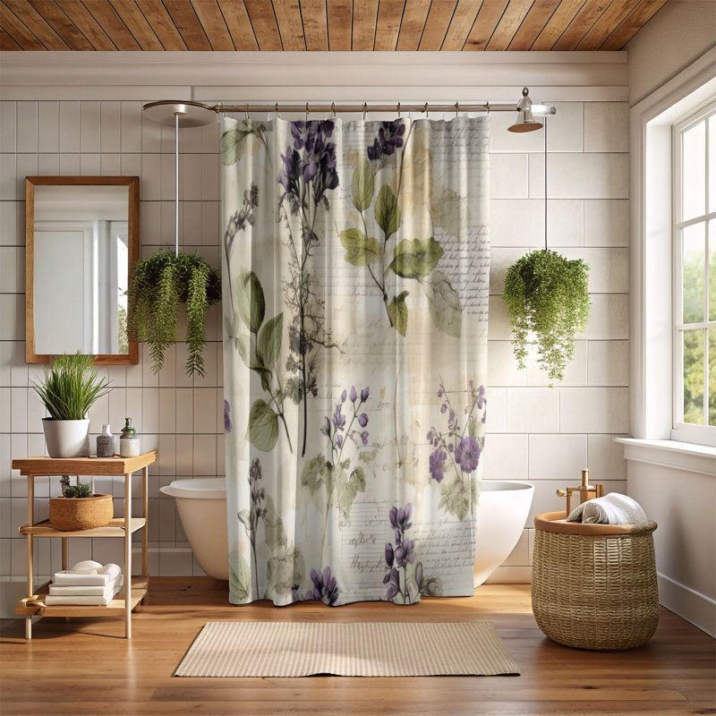 Old Leaves - Rideau de douche Premium, H 74 po x l 71 po