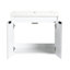 Meuble-lavabo de 24 po avec lavabo en résine, 2 portes à fermeture douce, fixation flottante, blanc brillant, charnières de fermeture murales élégantes, conception de fixation,