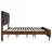For Bedroom Use, Eastern King Solid Wood Brown Finish Upholstered Low Profile Platform Panel Bed