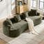 Causeuse incurvée, petit canapé en chenille avec 3 coussins, canapé profond pour appartement, salon, aucun assemblage requis-129333818