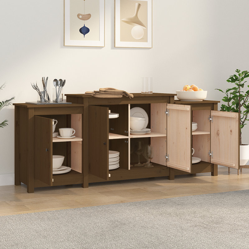 Bigler 164cm Solid Wood Sideboard, Brown