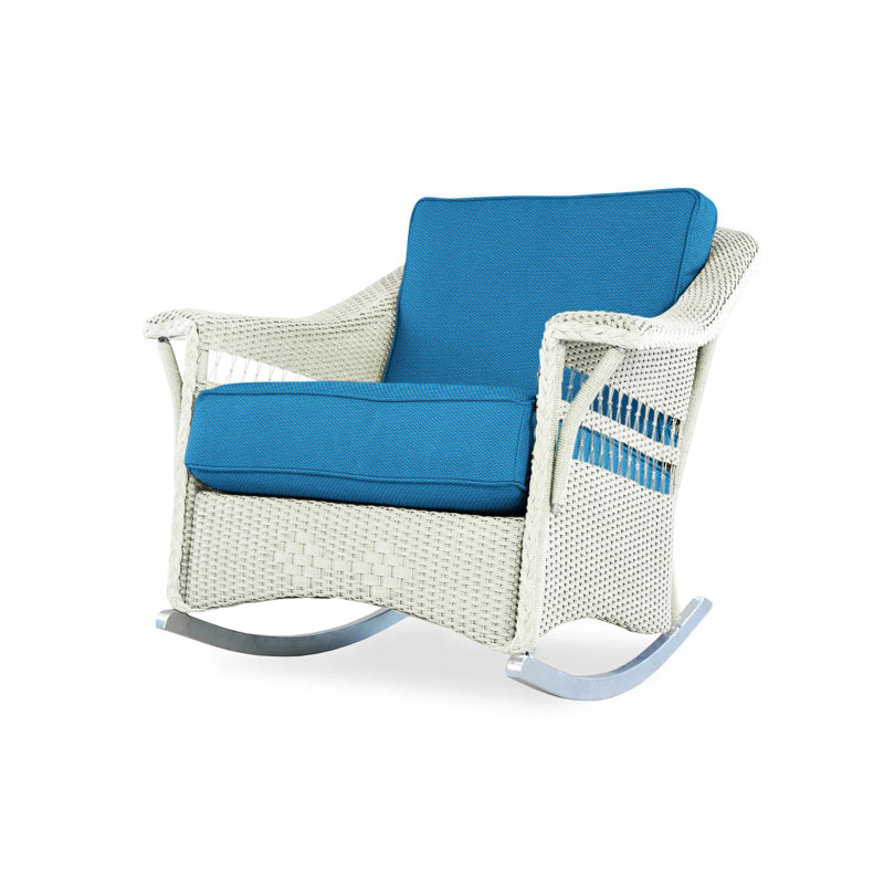 Nantucket Outdoor Rocker Chair, Sandberg Navy, Ivory
