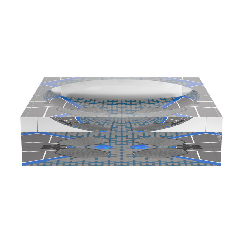 Decorative Tray, 8"W x 8"D x 2"H, Silver Blue