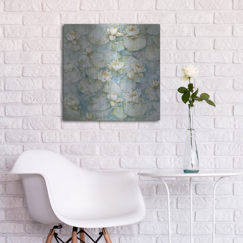 «Water Lilies» par Cheri Blum, art mural en métal, H 24 po x l 24 po
