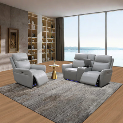 AirVella Loveseat and Chair Power Recliner Set by Ivy Bronx