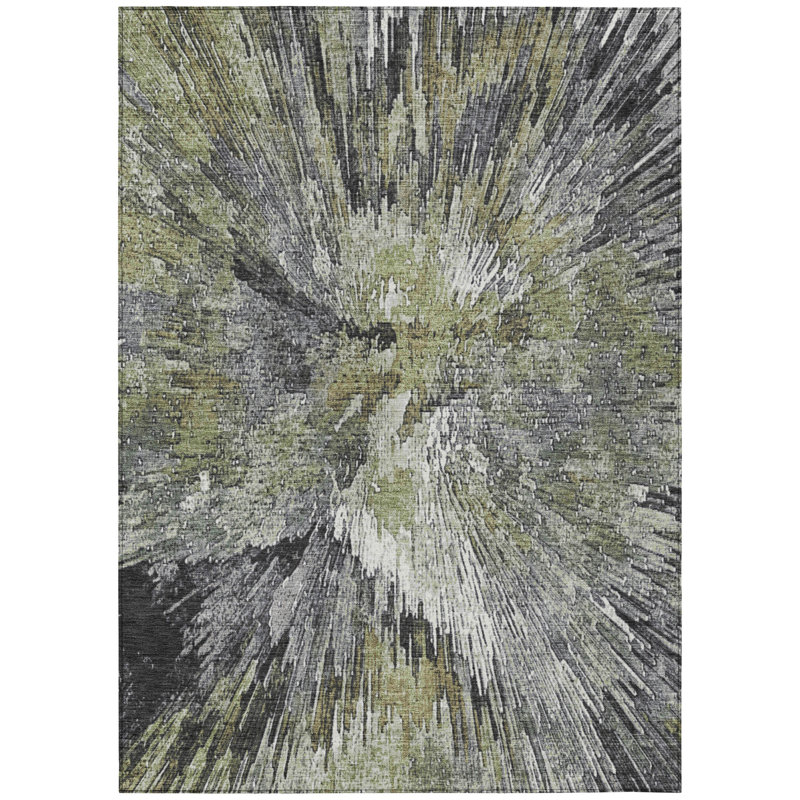 Machine Washable Indoor/Outdoor Pablo ACN2283 Abstract Rug, Rectangle 5' x 7'6"