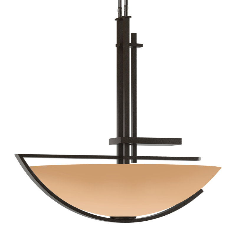 Ondrian 3 - Light Unique/Statement Bowl Pendant, Sand, Oil Rubbed Bronze