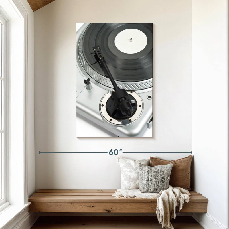 Abarca Silver Turntable, 45" H x 30" W