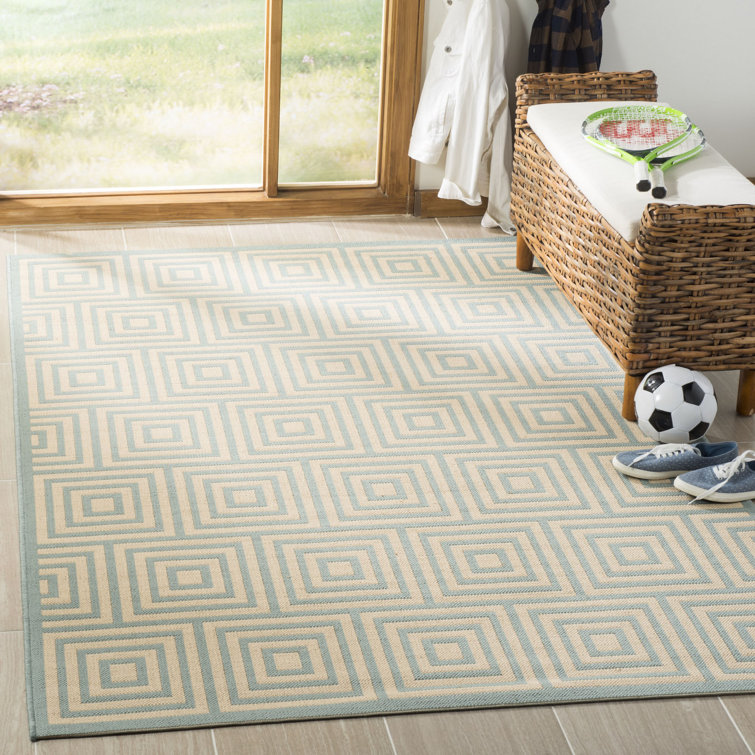 Tapis crème / turquoise Kelli