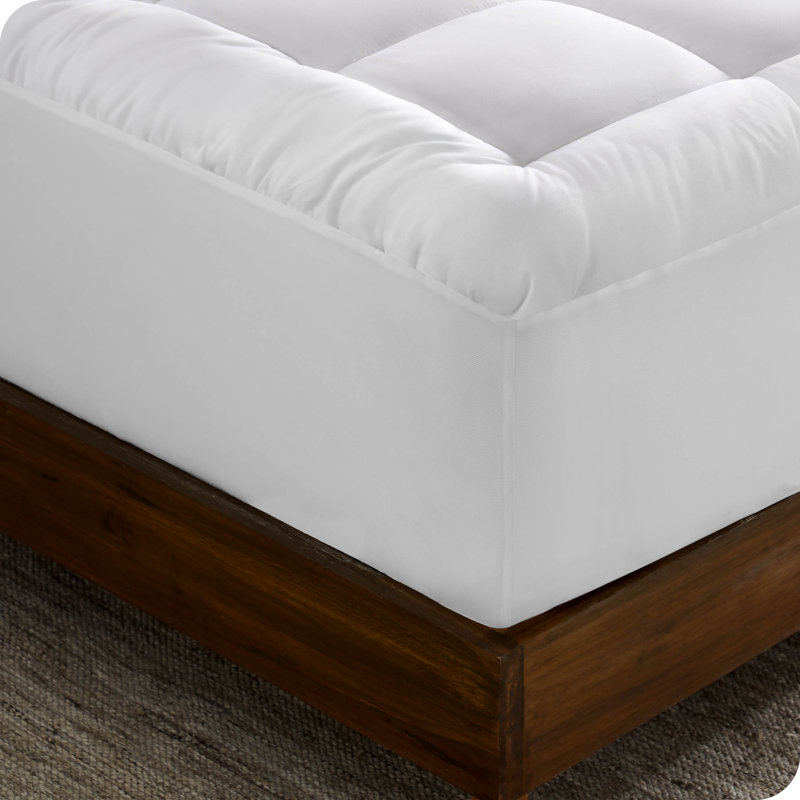 Twin Size White Cotton Top Down Alternative Mattress Pad