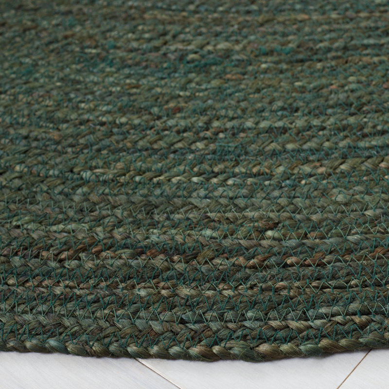 Tapis en jute tissé à la main en fibre naturelle, Rond 3 pi
