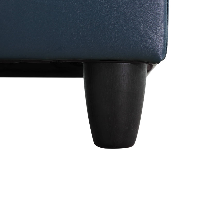 Canapé avec méridienne de 103,5 po de large avec repose-pieds Brevard, Orienté à droite, Bleu sarcelle foncé