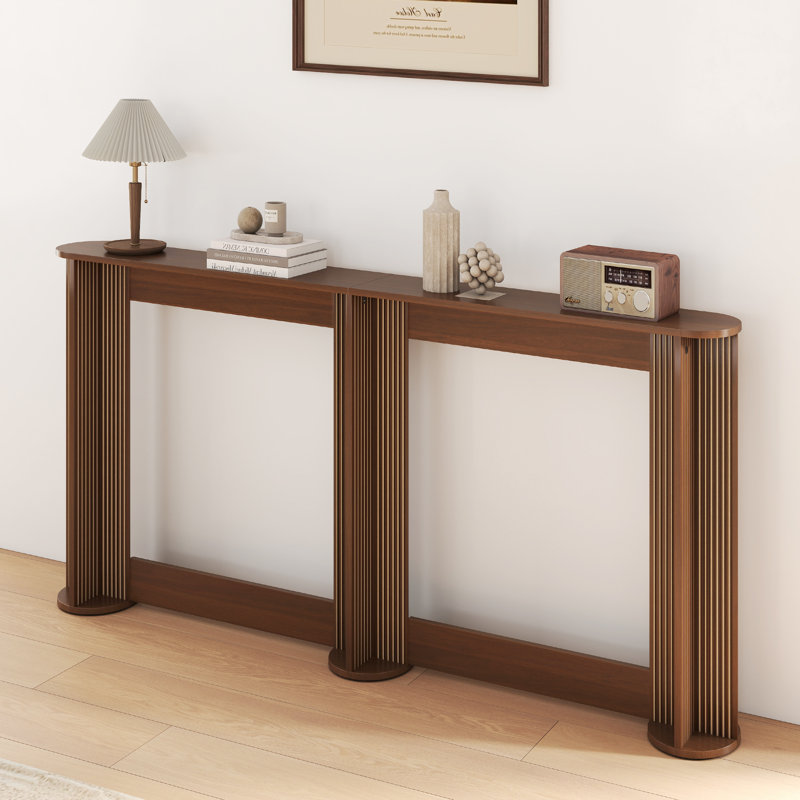Narrow Console Table Behind Couch, Fluted Skinny Entryway Table, Long Slim Sofa Table, 33" H x 71" W x 8" D