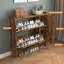 Armoire de rangement pour chaussures autoportante avec 2 tiroirs rabattables et des pieds en métal, idéale pour l'organisation du vestibule et les espaces étroits