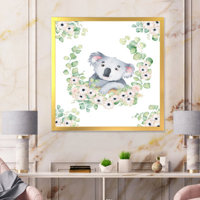 " Cute Koala Bear Cartoon " Watercolor Painting