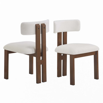 Chaises de salle à manger rembourrées sans accoudoirs avec pieds en métal (ensemble de 2)