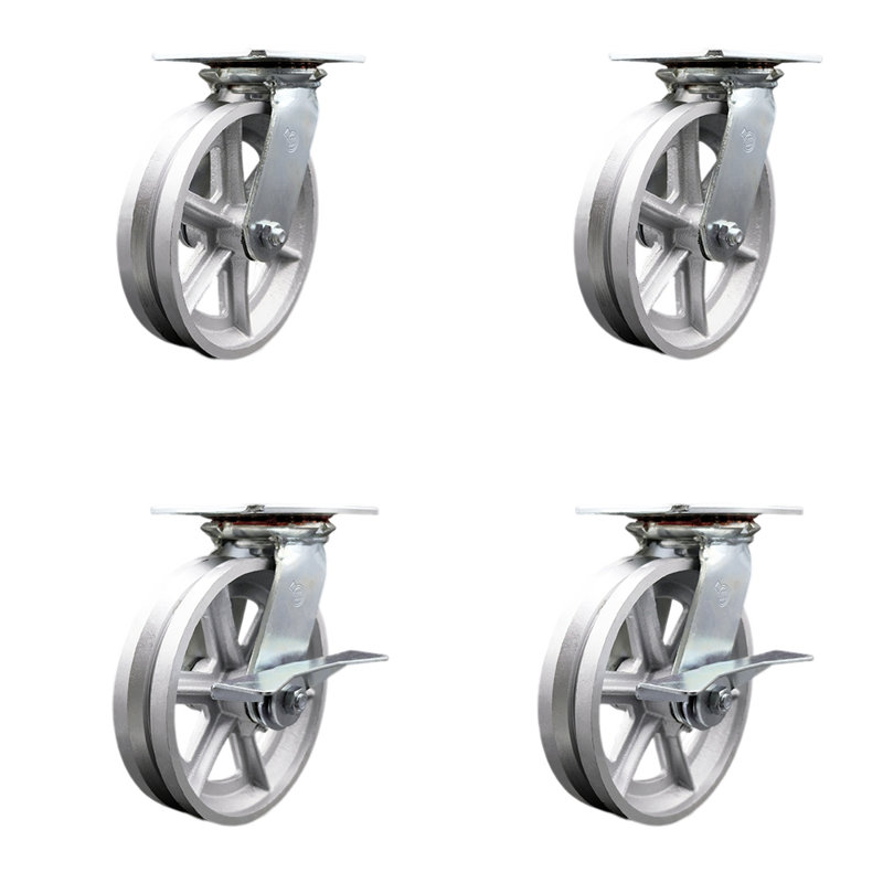 4-Piece Semi Steel Caster Set