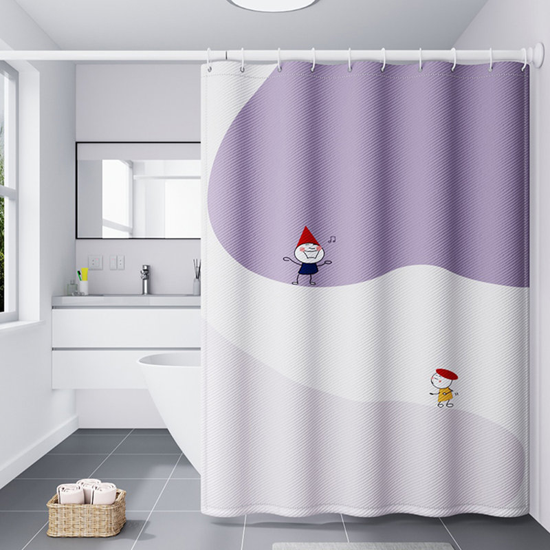 Rideau de douche avec crochets inclus