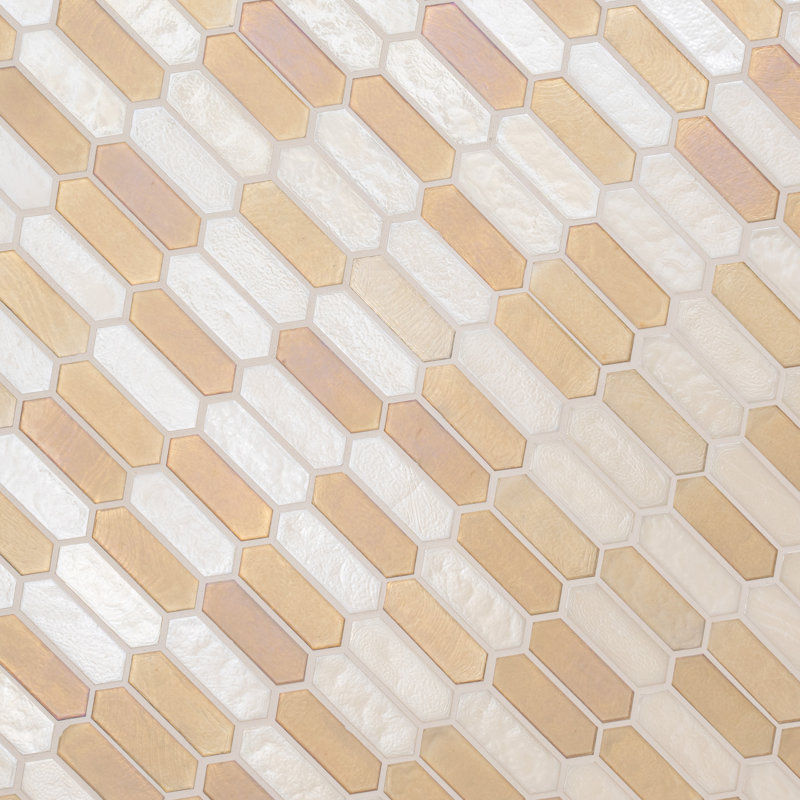 Rietto Cresta Dusk Spire 10 in. x 12 in. Glossy Glass Mosaic Wall Tile, Cresta Oro