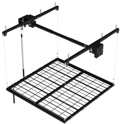 Support de rangement pour le garage suspendu, maximisez votre espace de rangement grâce à notre système de support de plafond robuste de 4 pi 4 po, supportant 350 lb, réglable et facile à installer pour une organisation optimale