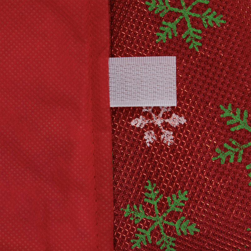 Mini jupe d'arbre de Noël 20 po rouge métallique avec flocons de neige verts et blancs