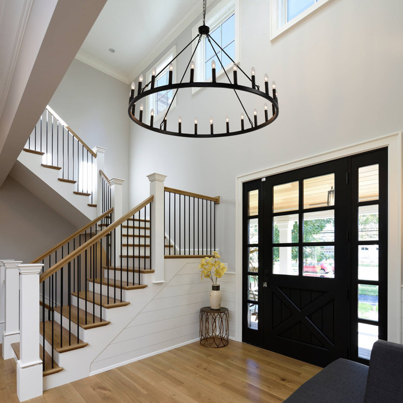Tanzeer 24 - Light Dimmable Wagon Wheel Chandelier
