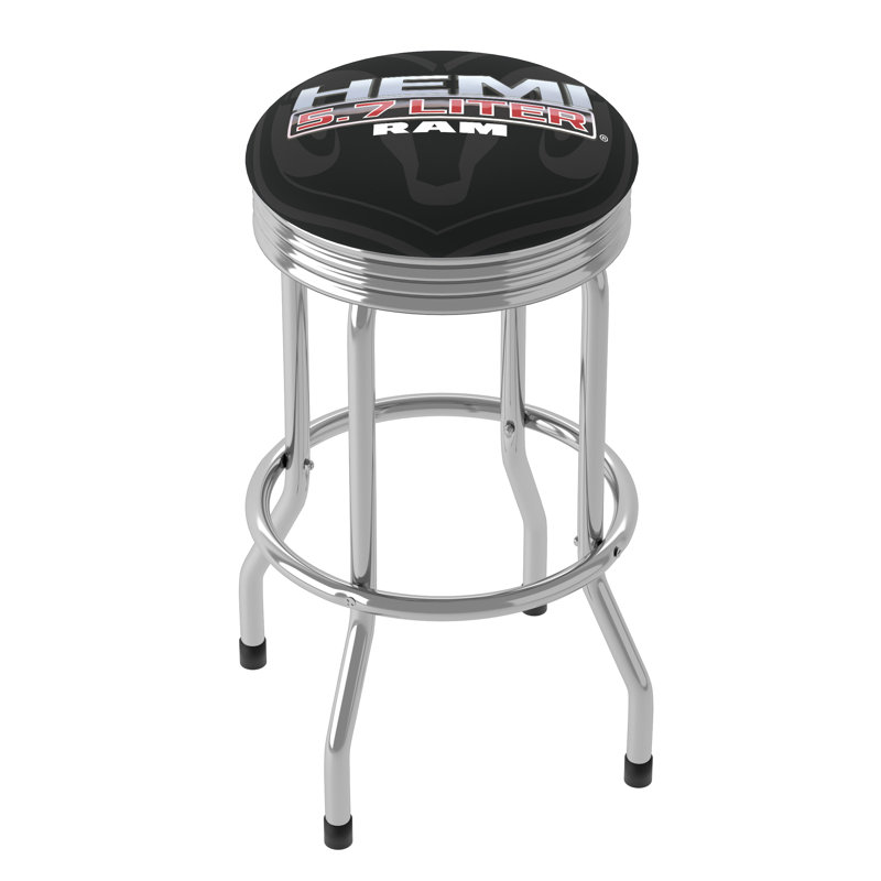 Tabouret pivotant non fini 31 po, Cadre noir / argent