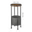 Petite table d'appoint ronde avec panier de rangement-1913754783